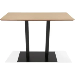 ALTEREGO Table haute design 'ZUMBA BAR' en bois finition naturelle avec pied en métal noir Online