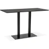 ALTEREGO Table haute design 'ZUMBA BAR' noire avec pied en métal noir Discount