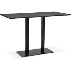 ALTEREGO Table haute design 'ZUMBA BAR' noire avec pied en métal noir Discount