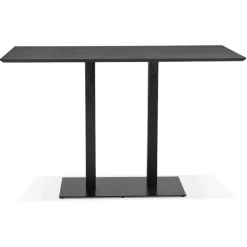 ALTEREGO Table haute design 'ZUMBA BAR' noire avec pied en métal noir Discount