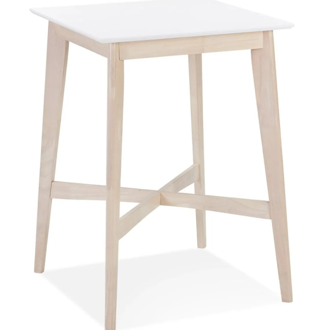 ALTEREGO Table haute 'GALLINA' en bois blanc et finition naturelle Hot