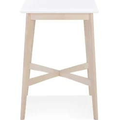 ALTEREGO Table haute 'GALLINA' en bois blanc et finition naturelle Hot