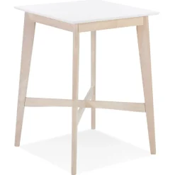 ALTEREGO Table haute 'GALLINA' en bois blanc et finition naturelle Hot