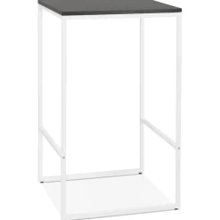 ALTEREGO Table haute 'ORTOS' avec plateau noir et structure blanche idéale pour les professionnels