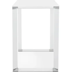 ALTEREGO Table haute ou bureau haut 'XLINE HIGH TABLE' en verre blanc New