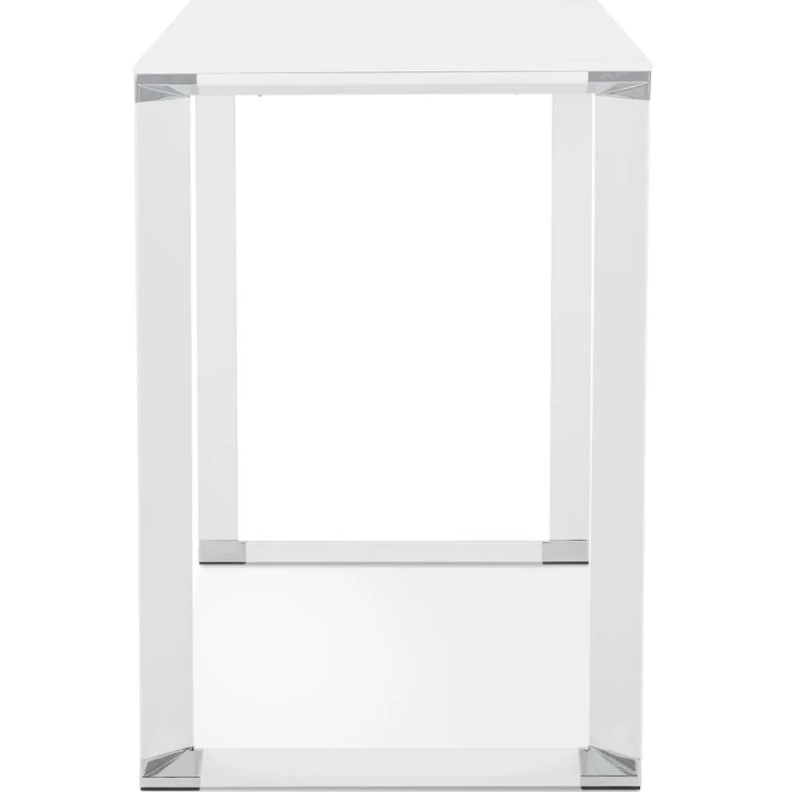 ALTEREGO Table haute ou bureau haut 'XLINE HIGH TABLE' en verre blanc New
