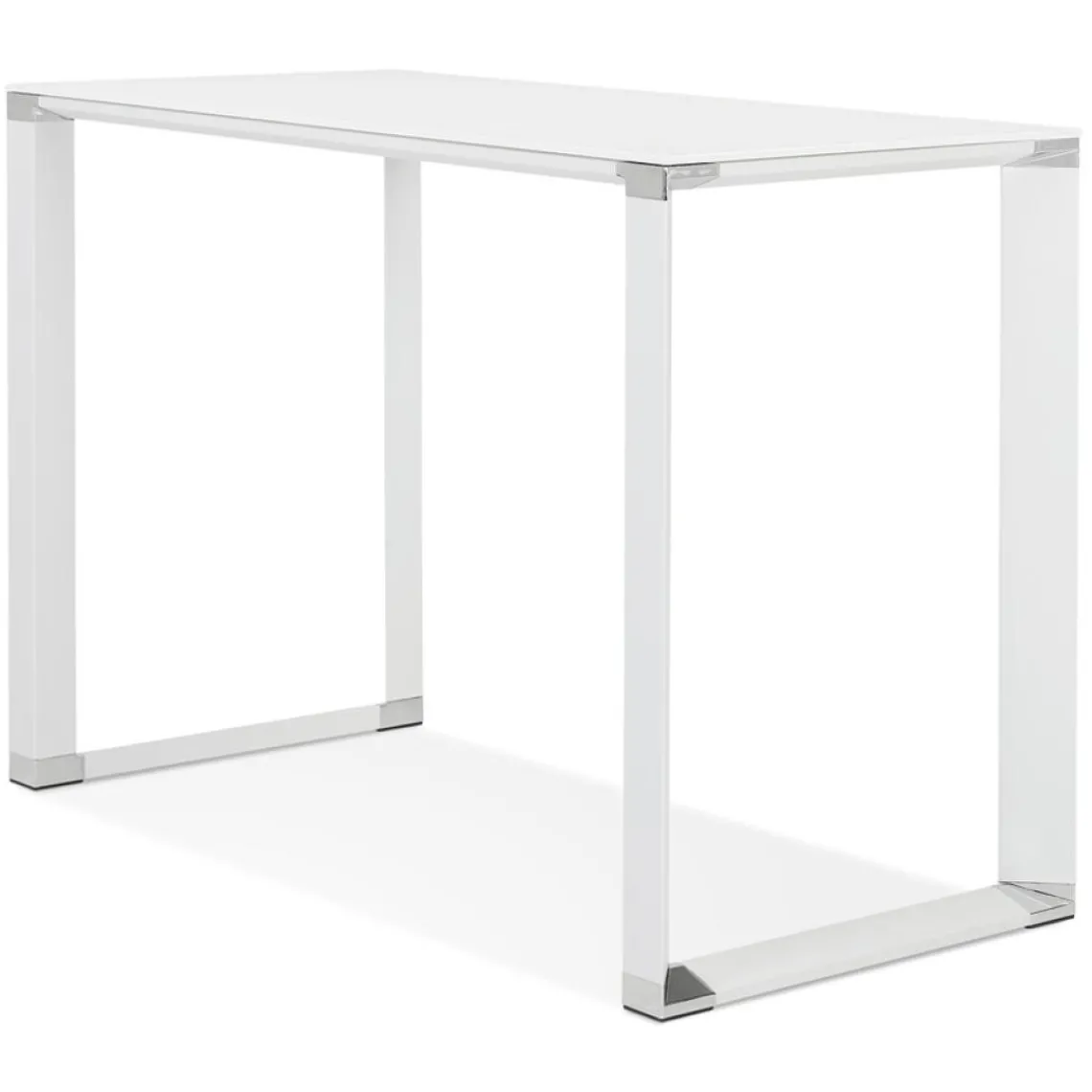 ALTEREGO Table haute ou bureau haut 'XLINE HIGH TABLE' en verre blanc New