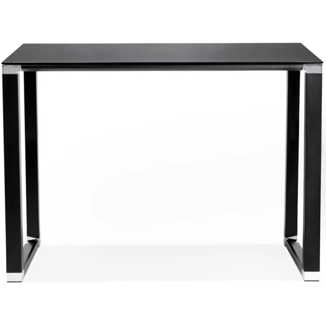 ALTEREGO Table haute ou bureau haut 'XLINE HIGH TABLE' en verre noir Hot