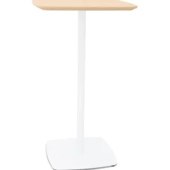ALTEREGO Table haute 'PATATI' en bois finition naturelle et métal blanc Clearance