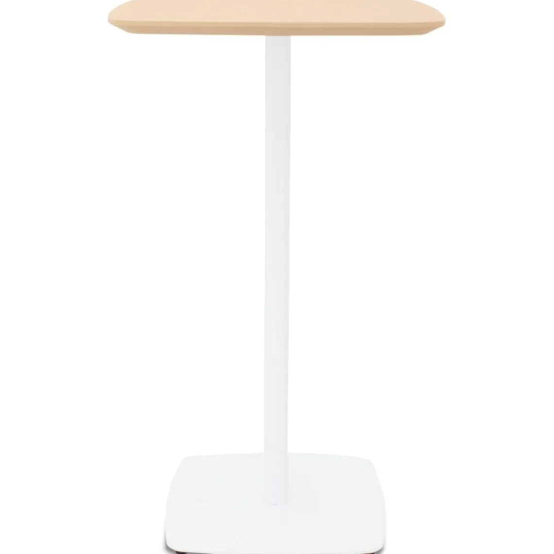 ALTEREGO Table haute 'PATATI' en bois finition naturelle et métal blanc Clearance