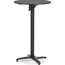 ALTEREGO Table haute pliable 'PAXTON' ronde noire Discount