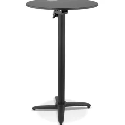 ALTEREGO Table haute pliable 'PENUMBRA' ronde noire Discount