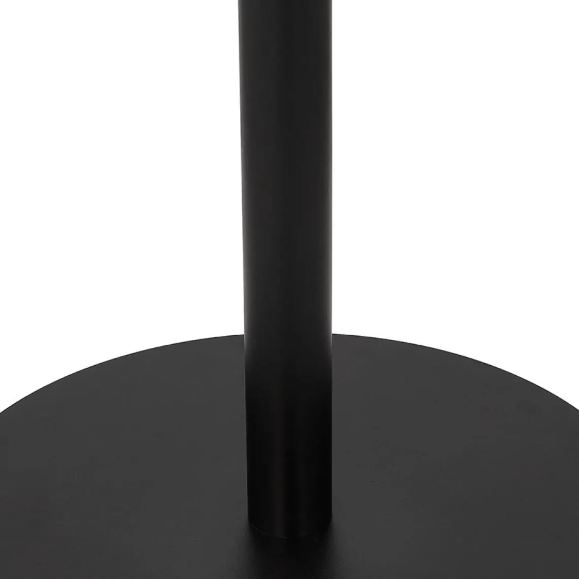 ALTEREGO Table haute ronde 'CORY ROUND' en pierre blanche effet marbre et métal noir