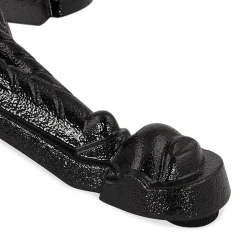 ALTEREGO Table haute ronde 'DOMY ROUND' style rustique en pierre noire effet marbre Sale