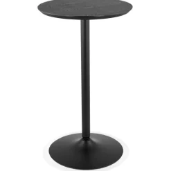 ALTEREGO Table haute ronde 'TAMAGO' en bois et métal noir