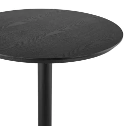 ALTEREGO Table haute ronde 'TAMAGO' en bois et métal noir