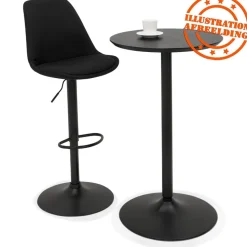 ALTEREGO Table haute ronde 'TAMAGO' en bois et métal noir