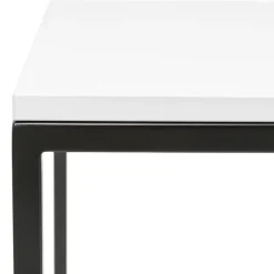 ALTEREGO Table haute style industriel 'ORTOS' avec plateau blanc et structure noire idéale pour les professionnels Outlet