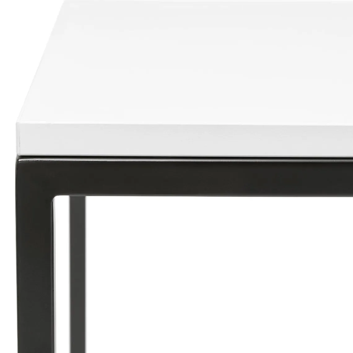 ALTEREGO Table haute style industriel 'ORTOS' avec plateau blanc et structure noire idéale pour les professionnels Outlet