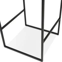 ALTEREGO Table haute style industriel 'ORTOS' avec plateau blanc et structure noire idéale pour les professionnels Outlet