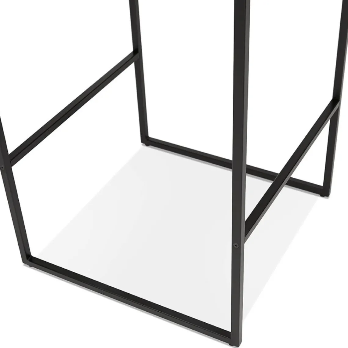 ALTEREGO Table haute style industriel 'ORTOS' avec plateau blanc et structure noire idéale pour les professionnels Outlet