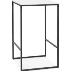ALTEREGO Table haute style industriel 'ORTOS' avec plateau blanc et structure noire idéale pour les professionnels Outlet