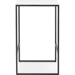 ALTEREGO Table haute style industriel 'ORTOS' avec plateau blanc et structure noire idéale pour les professionnels Outlet