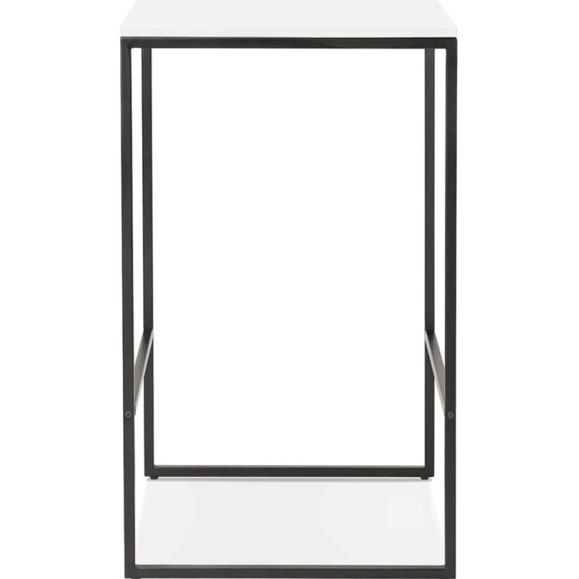 ALTEREGO Table haute style industriel 'ORTOS' avec plateau blanc et structure noire idéale pour les professionnels Outlet