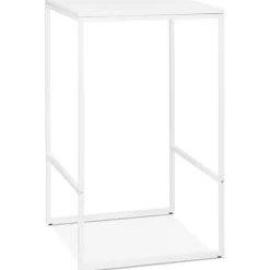 ALTEREGO Table haute style industriel 'ORTOS' blanche idéale pour les professionnels Best