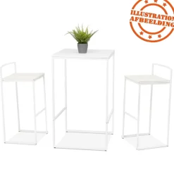 ALTEREGO Table haute style industriel 'ORTOS' blanche idéale pour les professionnels Best