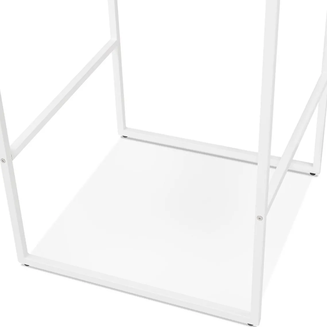 ALTEREGO Table haute style industriel 'ORTOS' blanche idéale pour les professionnels Best