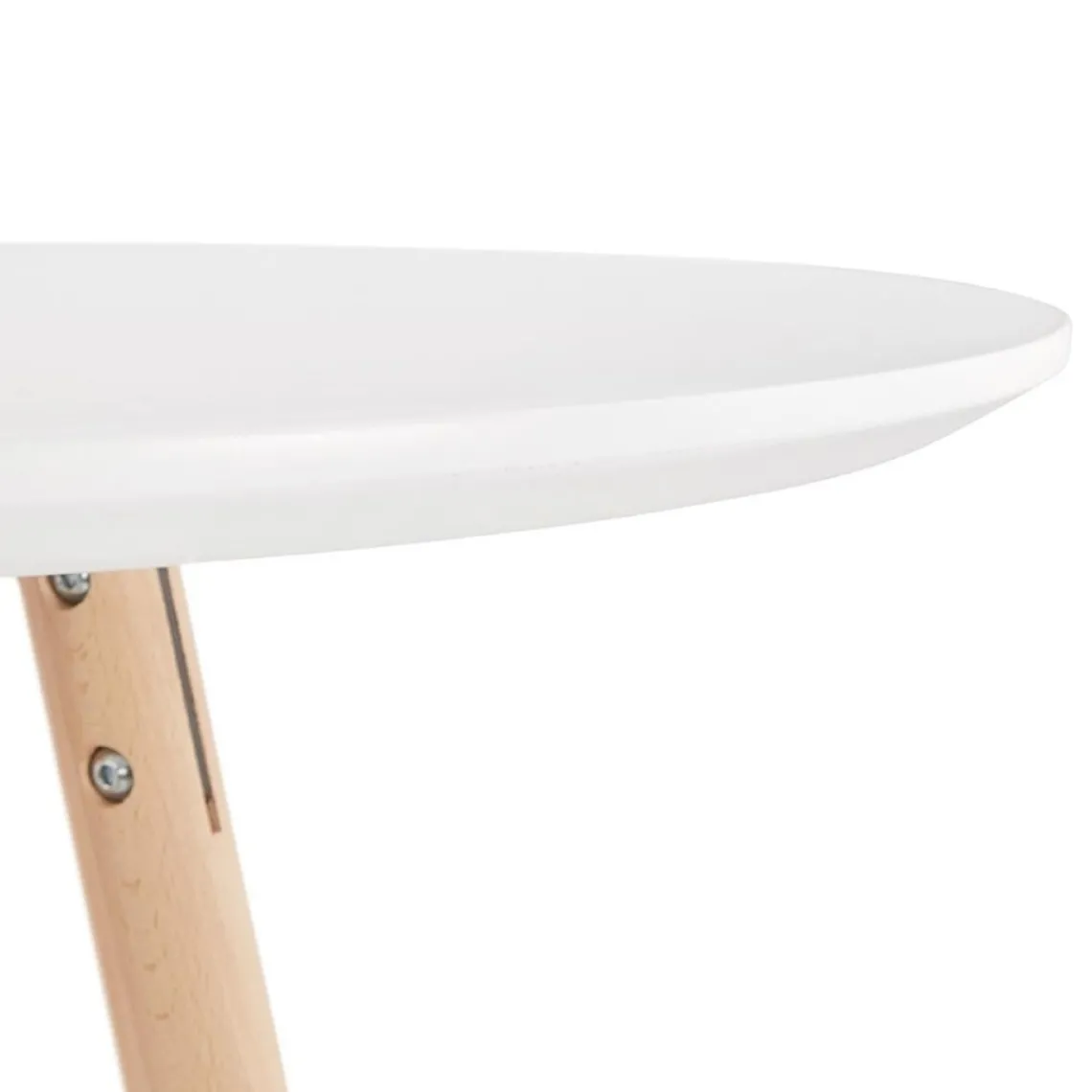ALTEREGO Table haute,Mange-debout rond 'GALA' en bois blanc et pieds finition naturelle Hot