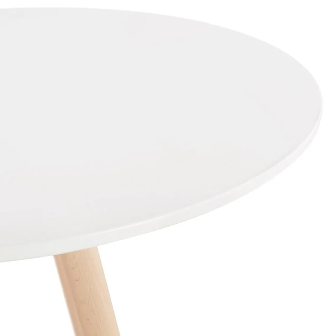 ALTEREGO Table haute,Mange-debout rond 'GALA' en bois blanc et pieds finition naturelle Hot