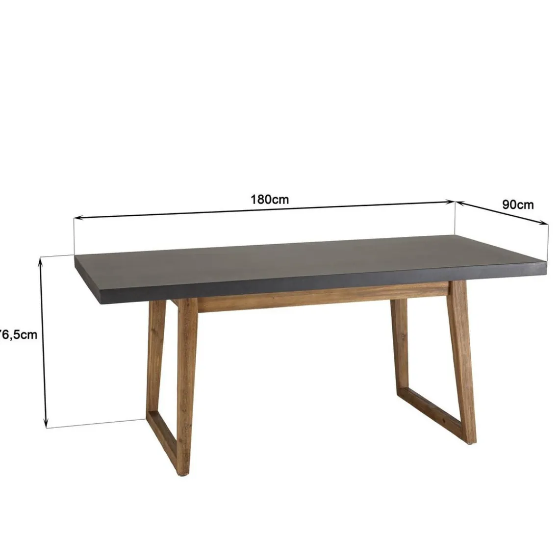 Macabane Table rectangulaire effet béton foncé HECTOR Best