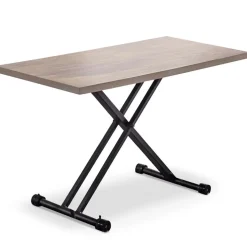 3S. x Home Table Rectangulaire Réglable en Hauteur Bois Clair BARGNY Marron New