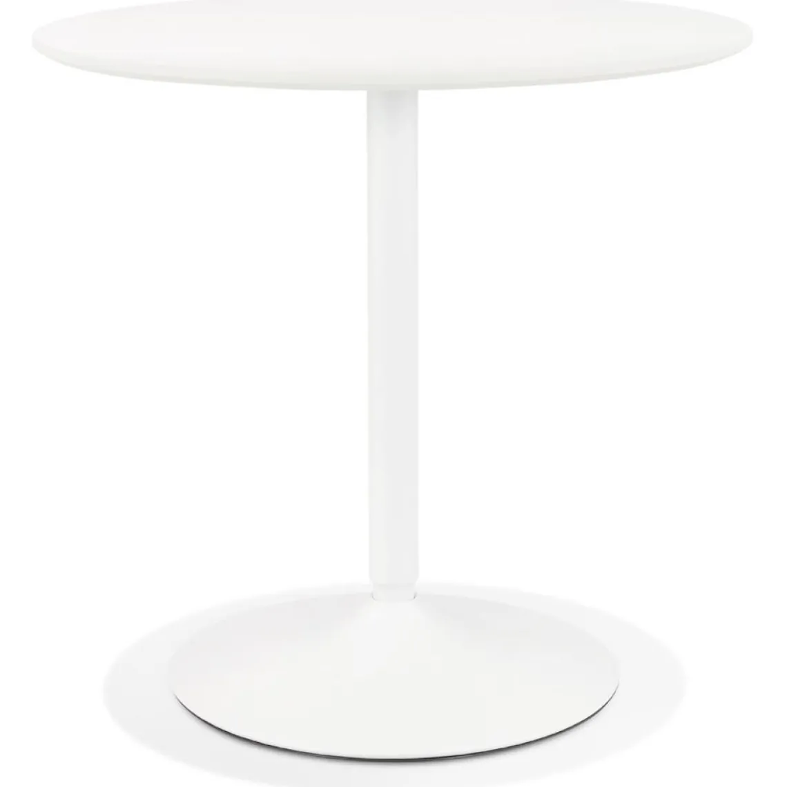 ALTEREGO Table ronde design 'CHIVA' en bois et métal blanc Outlet