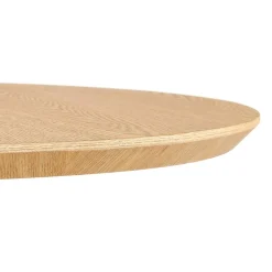 ALTEREGO Table ronde design 'HUSH' en bois finition naturelle et métal blanc Clearance