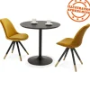 ALTEREGO Table ronde design 'HUSH' en bois et métal noir Sale