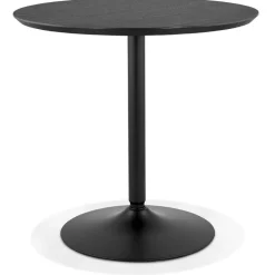 ALTEREGO Table ronde design 'HUSH' en bois et métal noir Sale