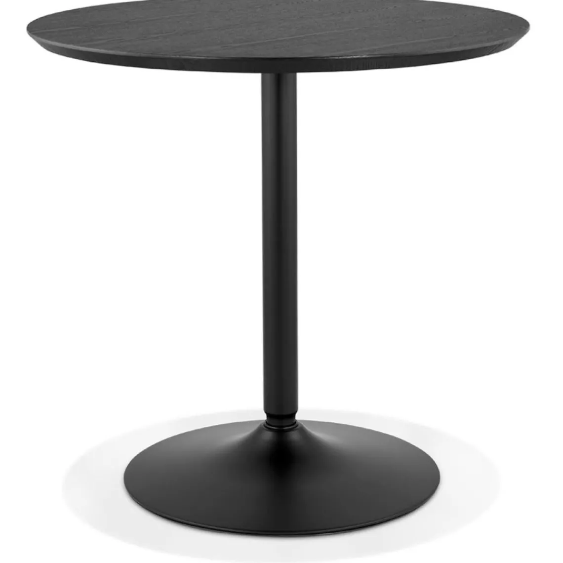 ALTEREGO Table ronde design 'HUSH' en bois et métal noir Sale