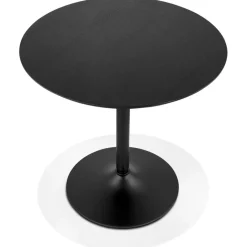 ALTEREGO Table ronde design 'HUSH' en bois et métal noir Sale