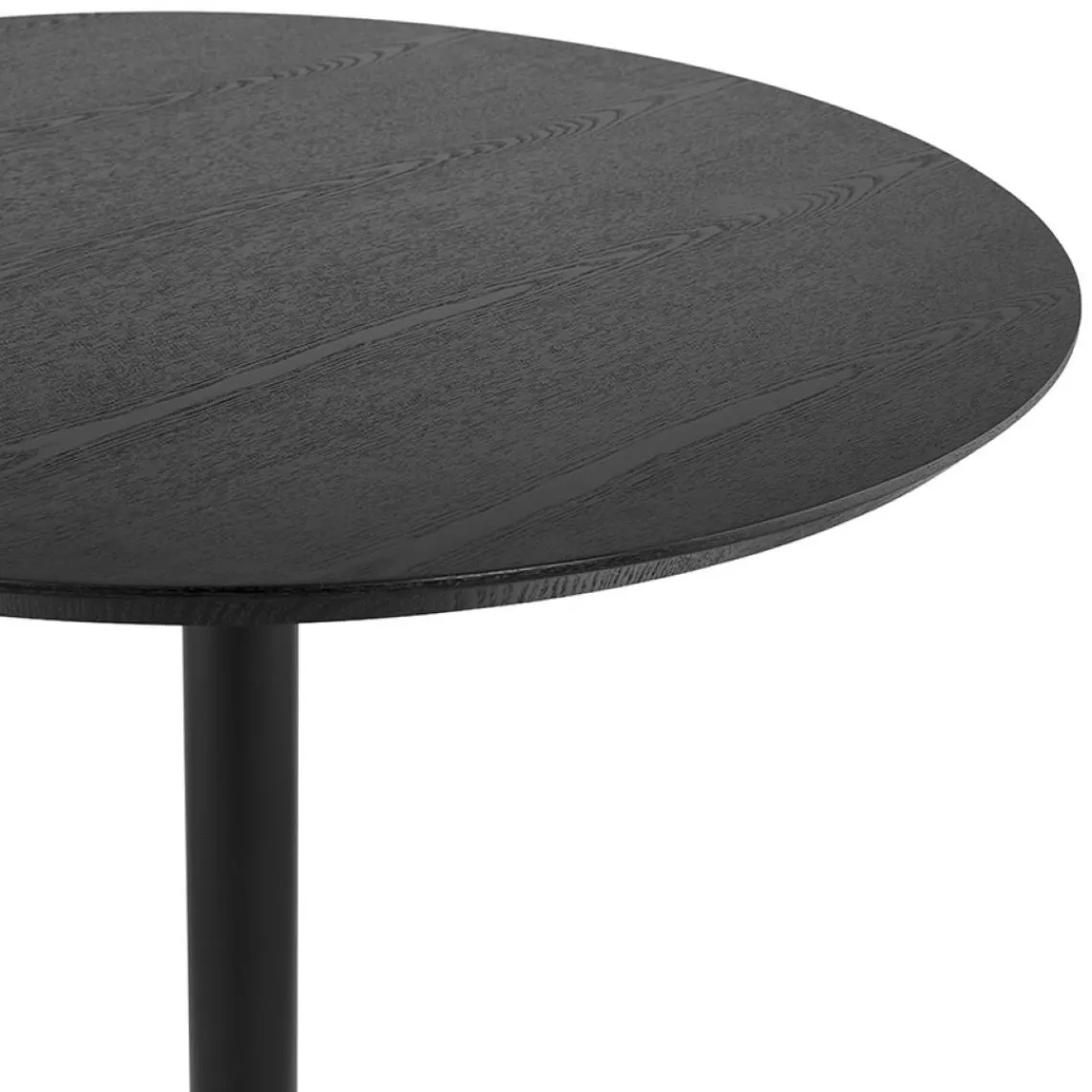 ALTEREGO Table ronde design 'HUSH' en bois et métal noir Sale