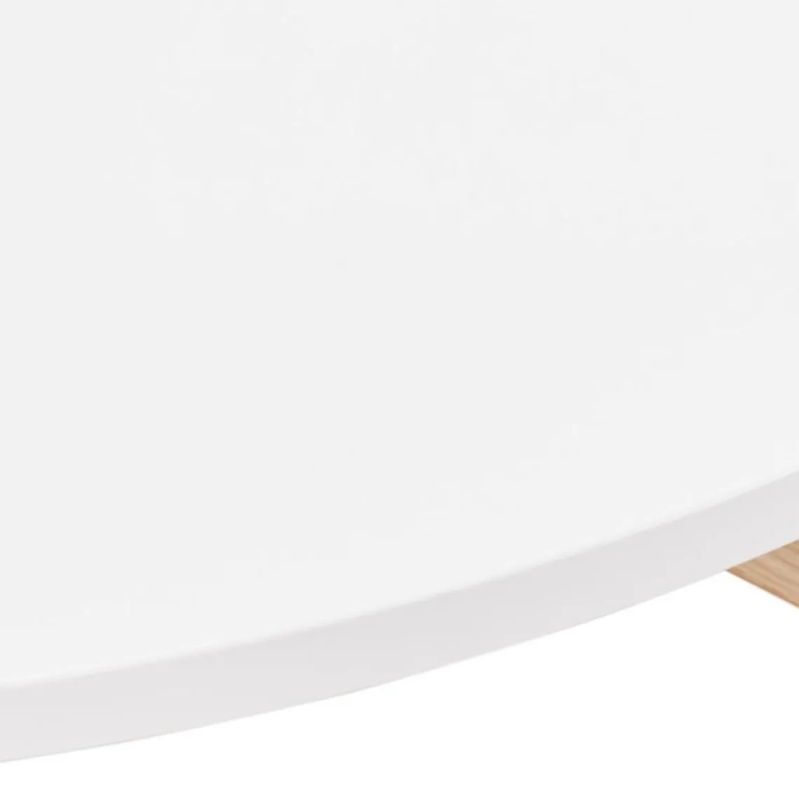 ALTEREGO Table ronde design 'MARVEL' blanche et chêne massif New