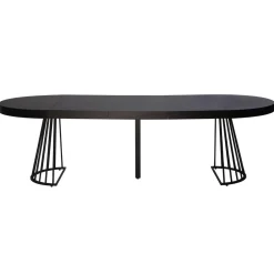 3S. x Home Table ronde extensible Grivery Noir pieds Noir