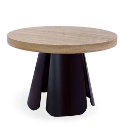 3S. x Home Table ronde extensible Henriette Chêne Clair pieds Noir Best