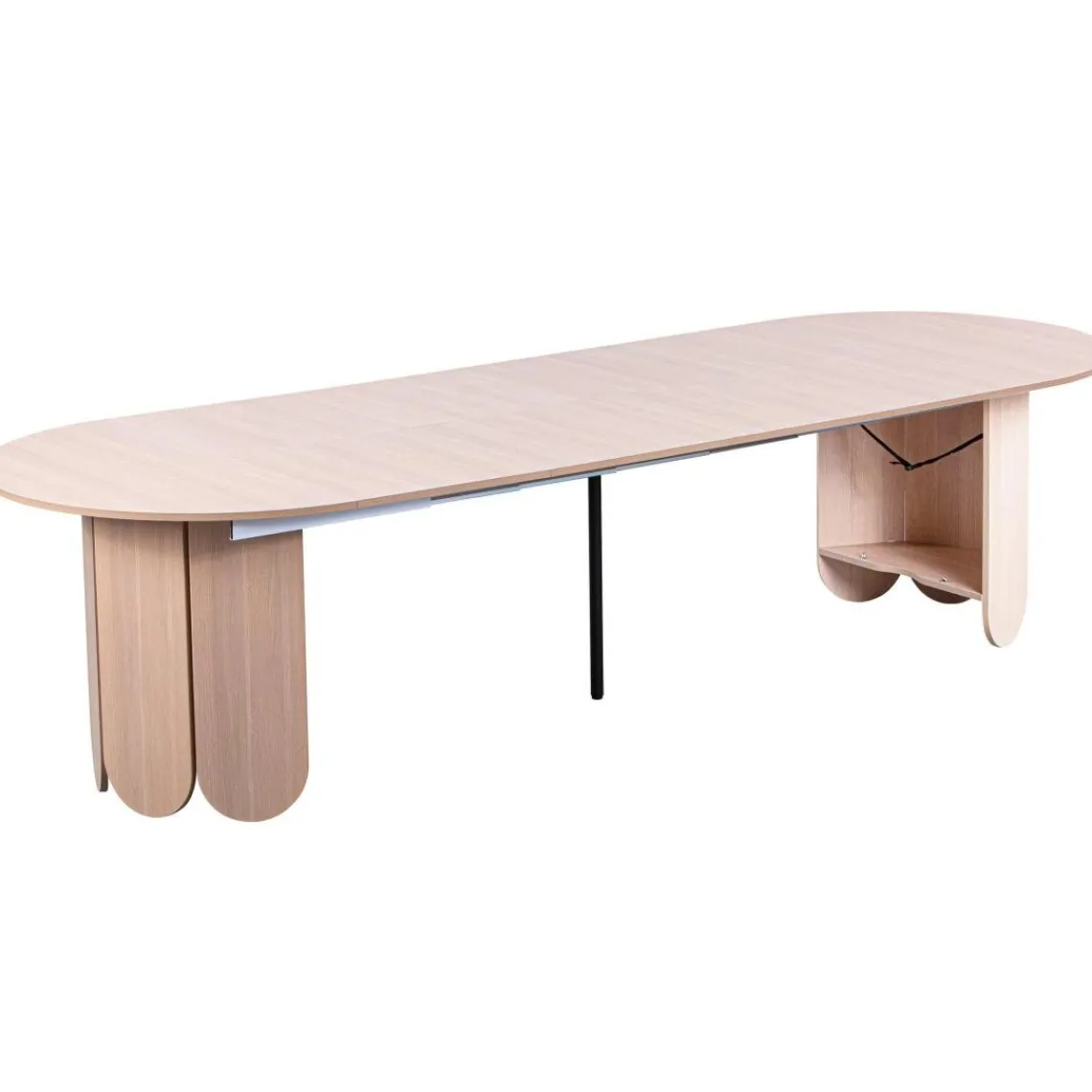 3S. x Home Table ronde style japandi Tulipa rallonges intégrées Bois clair Best