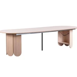 3S. x Home Table ronde style japandi Tulipa rallonges intégrées Bois clair Best