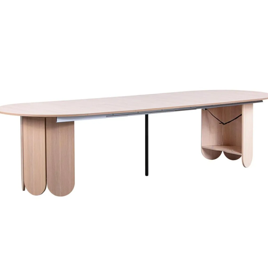 3S. x Home Table ronde style japandi Tulipa rallonges intégrées Bois clair Best