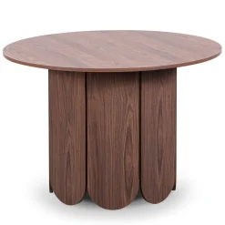 3S. x Home Table ronde style japandi extensible Tulipa rallonges intégrées Bois noisette New