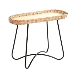 3S. x Home Tablea d'appoint ovale marron et noir Outlet